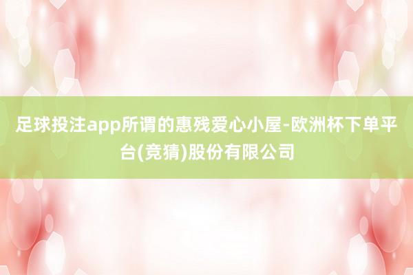足球投注app　　所谓的惠残爱心小屋-欧洲杯下单平台(竞猜)股份有限公司
