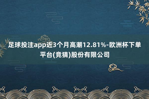 足球投注app近3个月高潮12.81%-欧洲杯下单平台(竞猜)股份有限公司