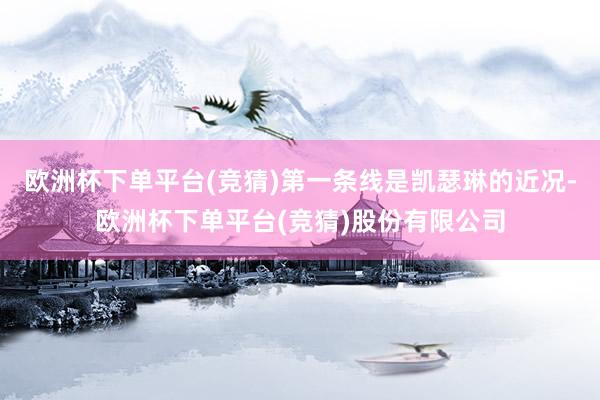 欧洲杯下单平台(竞猜)第一条线是凯瑟琳的近况-欧洲杯下单平台(竞猜)股份有限公司