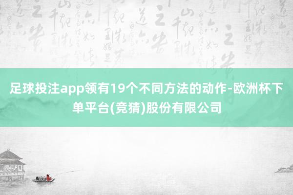 足球投注app领有19个不同方法的动作-欧洲杯下单平台(竞猜)股份有限公司