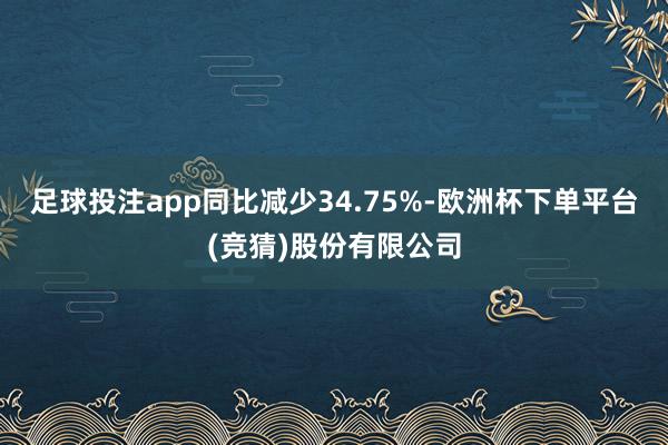 足球投注app同比减少34.75%-欧洲杯下单平台(竞猜)股份有限公司