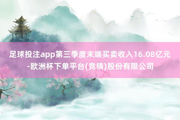 足球投注app第三季度末端买卖收入16.08亿元-欧洲杯下单平台(竞猜)股份有限公司
