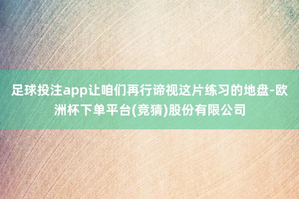足球投注app让咱们再行谛视这片练习的地盘-欧洲杯下单平台(竞猜)股份有限公司