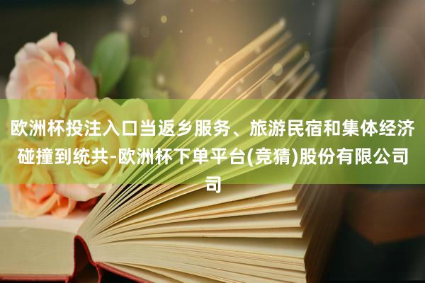 欧洲杯投注入口当返乡服务、旅游民宿和集体经济碰撞到统共-欧洲杯下单平台(竞猜)股份有限公司