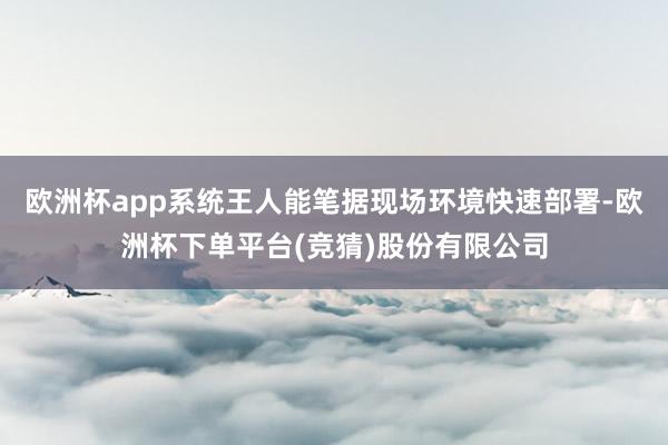 欧洲杯app系统王人能笔据现场环境快速部署-欧洲杯下单平台(竞猜)股份有限公司