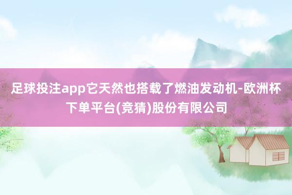 足球投注app它天然也搭载了燃油发动机-欧洲杯下单平台(竞猜)股份有限公司