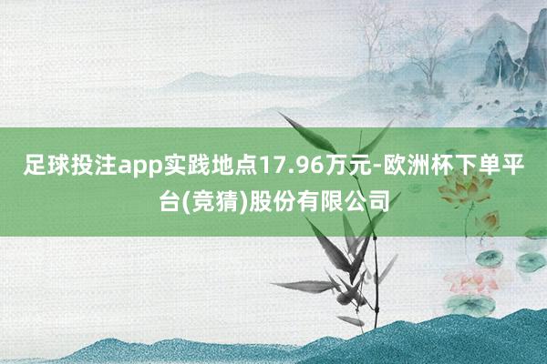 足球投注app实践地点17.96万元-欧洲杯下单平台(竞猜)股份有限公司
