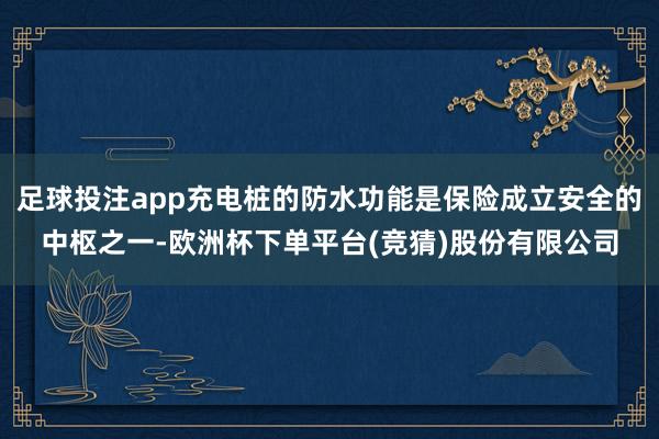 足球投注app充电桩的防水功能是保险成立安全的中枢之一-欧洲杯下单平台(竞猜)股份有限公司