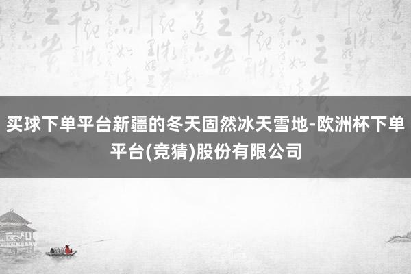 买球下单平台新疆的冬天固然冰天雪地-欧洲杯下单平台(竞猜)股份有限公司