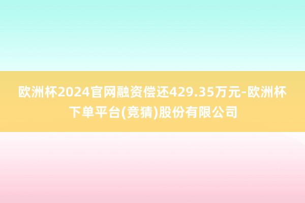 欧洲杯2024官网融资偿还429.35万元-欧洲杯下单平台(竞猜)股份有限公司