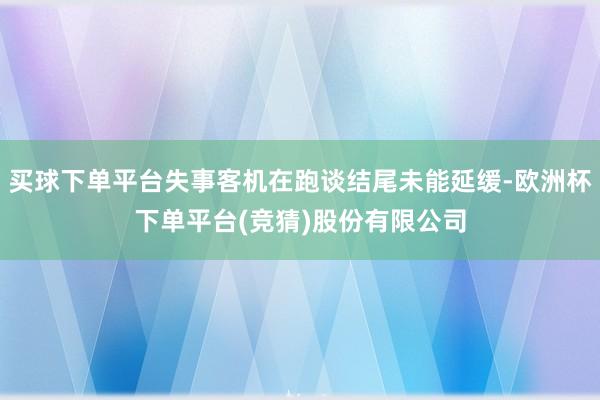 买球下单平台失事客机在跑谈结尾未能延缓-欧洲杯下单平台(竞猜)股份有限公司