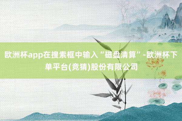 欧洲杯app在搜索框中输入“磁盘清算”-欧洲杯下单平台(竞猜)股份有限公司