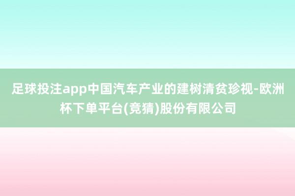 足球投注app中国汽车产业的建树清贫珍视-欧洲杯下单平台(竞猜)股份有限公司