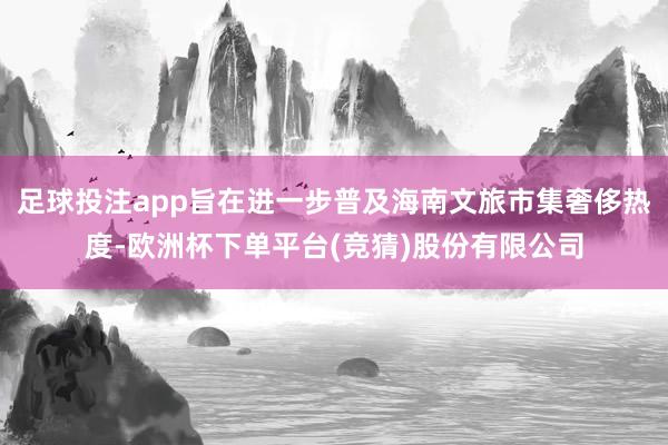 足球投注app旨在进一步普及海南文旅市集奢侈热度-欧洲杯下单平台(竞猜)股份有限公司