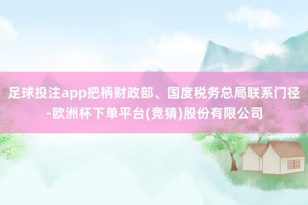 足球投注app把柄财政部、国度税务总局联系门径-欧洲杯下单平台(竞猜)股份有限公司