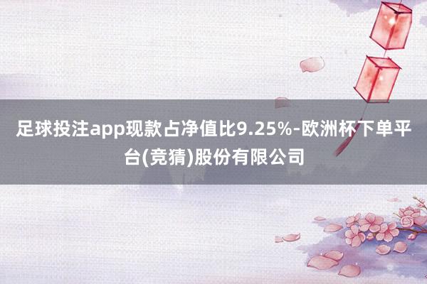 足球投注app现款占净值比9.25%-欧洲杯下单平台(竞猜)股份有限公司