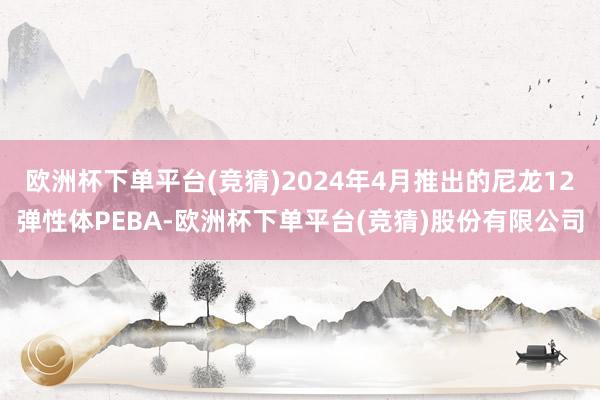 欧洲杯下单平台(竞猜)2024年4月推出的尼龙12弹性体PEBA-欧洲杯下单平台(竞猜)股份有限公司