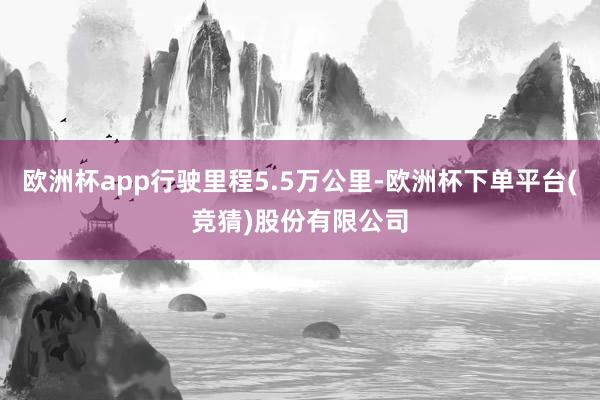 欧洲杯app行驶里程5.5万公里-欧洲杯下单平台(竞猜)股份有限公司