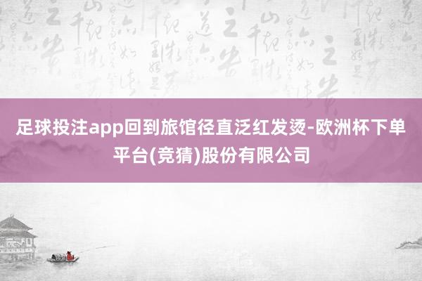 足球投注app回到旅馆径直泛红发烫-欧洲杯下单平台(竞猜)股份有限公司