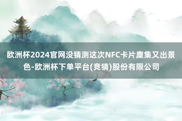 欧洲杯2024官网没猜测这次NFC卡片麇集又出景色-欧洲杯下单平台(竞猜)股份有限公司