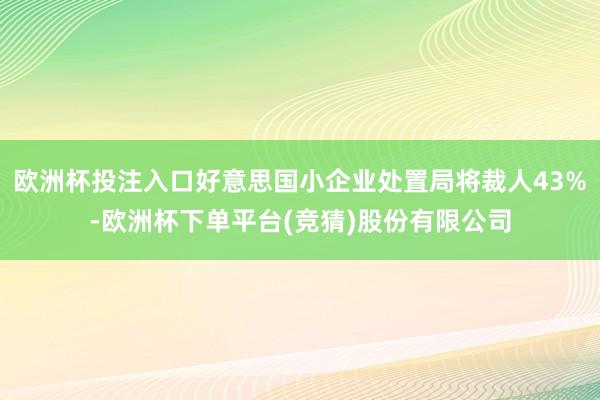 欧洲杯投注入口好意思国小企业处置局将裁人43%-欧洲杯下单平台(竞猜)股份有限公司