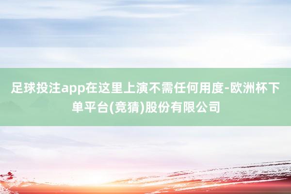 足球投注app在这里上演不需任何用度-欧洲杯下单平台(竞猜)股份有限公司