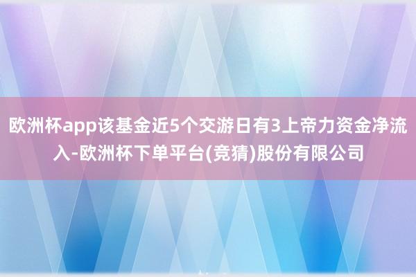欧洲杯app该基金近5个交游日有3上帝力资金净流入-欧洲杯下单平台(竞猜)股份有限公司