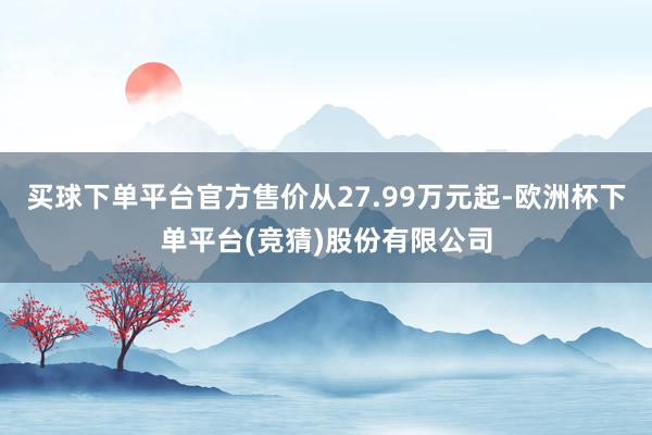 买球下单平台官方售价从27.99万元起-欧洲杯下单平台(竞猜)股份有限公司