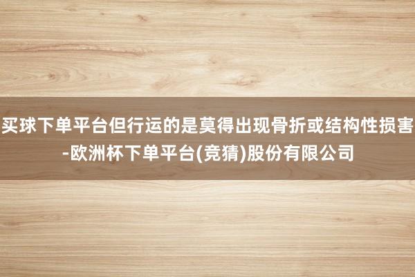 买球下单平台但行运的是莫得出现骨折或结构性损害-欧洲杯下单平台(竞猜)股份有限公司