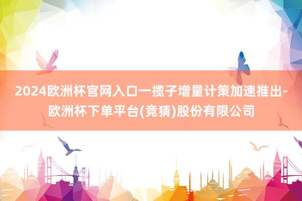 2024欧洲杯官网入口一揽子增量计策加速推出-欧洲杯下单平台(竞猜)股份有限公司