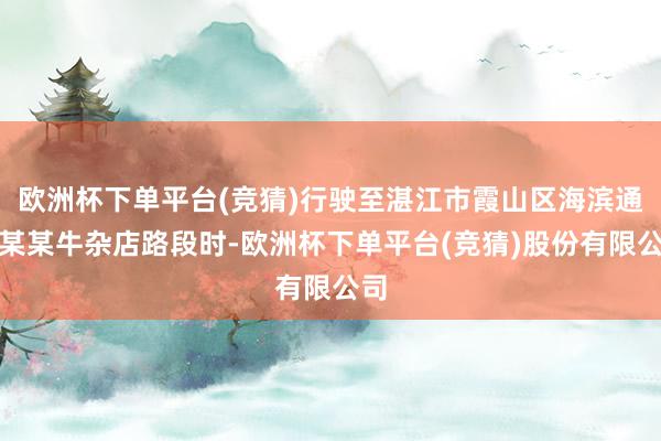 欧洲杯下单平台(竞猜)行驶至湛江市霞山区海滨通衢某某牛杂店路段时-欧洲杯下单平台(竞猜)股份有限公司