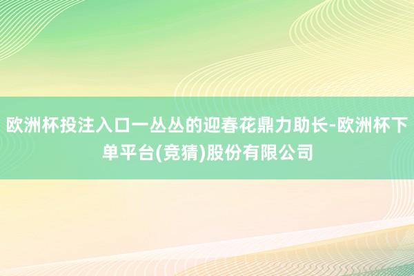 欧洲杯投注入口一丛丛的迎春花鼎力助长-欧洲杯下单平台(竞猜)股份有限公司