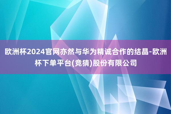 欧洲杯2024官网亦然与华为精诚合作的结晶-欧洲杯下单平台(竞猜)股份有限公司