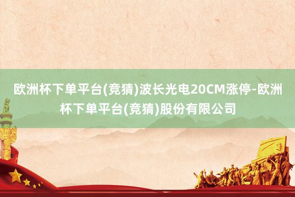 欧洲杯下单平台(竞猜)波长光电20CM涨停-欧洲杯下单平台(竞猜)股份有限公司