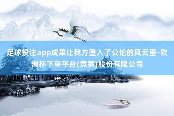 足球投注app成果让我方堕入了公论的风云里-欧洲杯下单平台(竞猜)股份有限公司