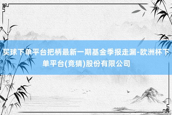 买球下单平台把柄最新一期基金季报走漏-欧洲杯下单平台(竞猜)股份有限公司
