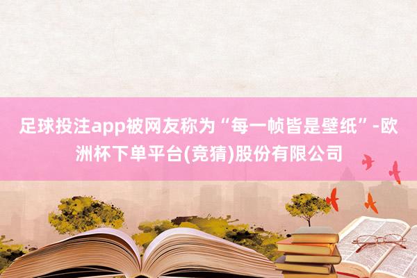 足球投注app被网友称为“每一帧皆是壁纸”-欧洲杯下单平台(竞猜)股份有限公司