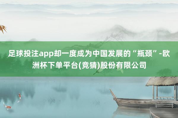 足球投注app却一度成为中国发展的“瓶颈”-欧洲杯下单平台(竞猜)股份有限公司