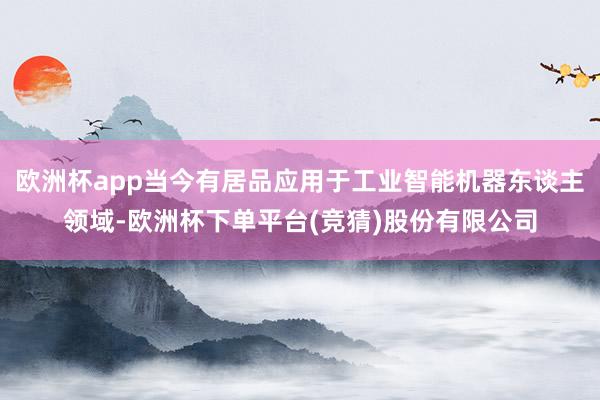 欧洲杯app当今有居品应用于工业智能机器东谈主领域-欧洲杯下单平台(竞猜)股份有限公司
