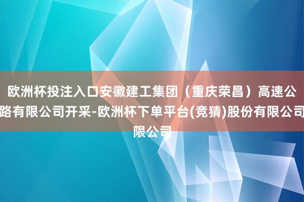 欧洲杯投注入口安徽建工集团（重庆荣昌）高速公路有限公司开采-欧洲杯下单平台(竞猜)股份有限公司