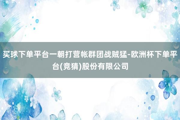 买球下单平台一朝打营帐群团战贼猛-欧洲杯下单平台(竞猜)股份有限公司