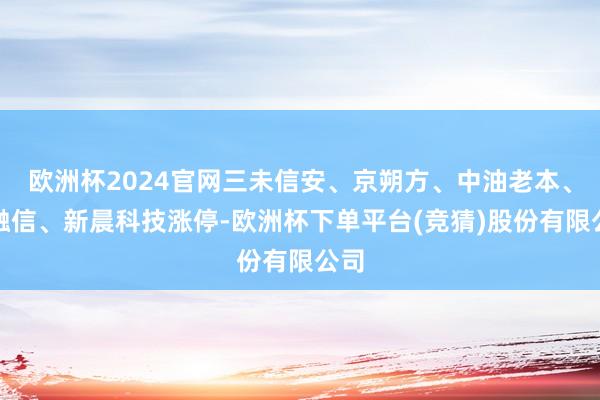 欧洲杯2024官网三未信安、京朔方、中油老本、天融信、新晨科技涨停-欧洲杯下单平台(竞猜)股份有限公司