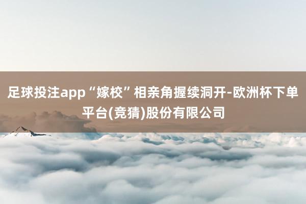 足球投注app“嫁校”相亲角握续洞开-欧洲杯下单平台(竞猜)股份有限公司