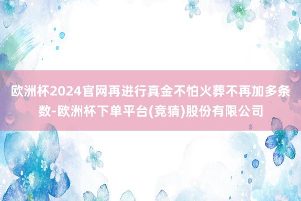 欧洲杯2024官网再进行真金不怕火葬不再加多条数-欧洲杯下单平台(竞猜)股份有限公司