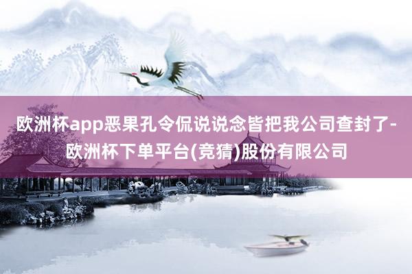 欧洲杯app恶果孔令侃说说念皆把我公司查封了-欧洲杯下单平台(竞猜)股份有限公司