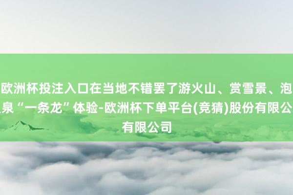 欧洲杯投注入口在当地不错罢了游火山、赏雪景、泡温泉“一条龙”体验-欧洲杯下单平台(竞猜)股份有限公司