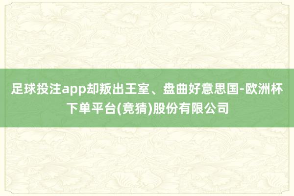 足球投注app却叛出王室、盘曲好意思国-欧洲杯下单平台(竞猜)股份有限公司
