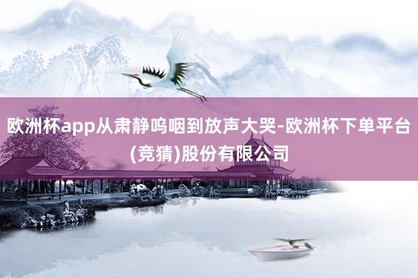 欧洲杯app从肃静呜咽到放声大哭-欧洲杯下单平台(竞猜)股份有限公司