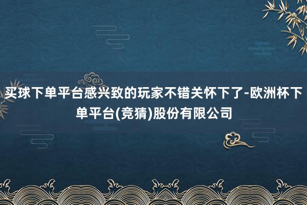 买球下单平台感兴致的玩家不错关怀下了-欧洲杯下单平台(竞猜)股份有限公司