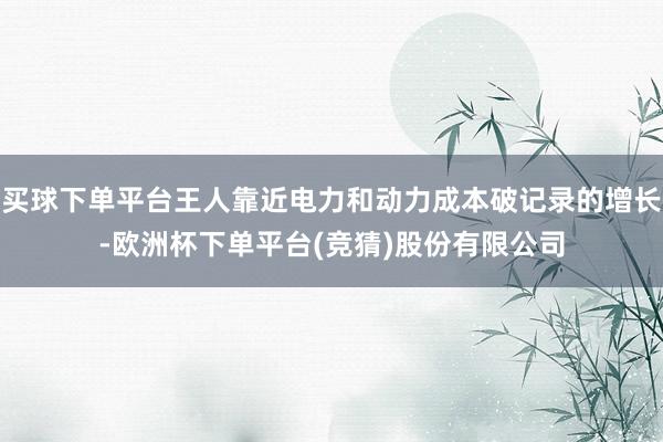买球下单平台王人靠近电力和动力成本破记录的增长-欧洲杯下单平台(竞猜)股份有限公司